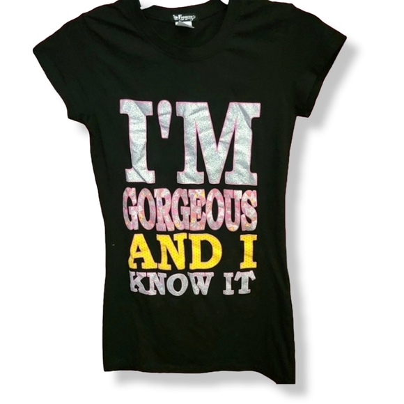 Women's Printed Glitter Tee - Picture 1 of 1